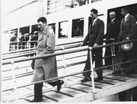 Adolf Hitler and Rudolf Hess leave the Köln cruiser in Wilhelmshaven